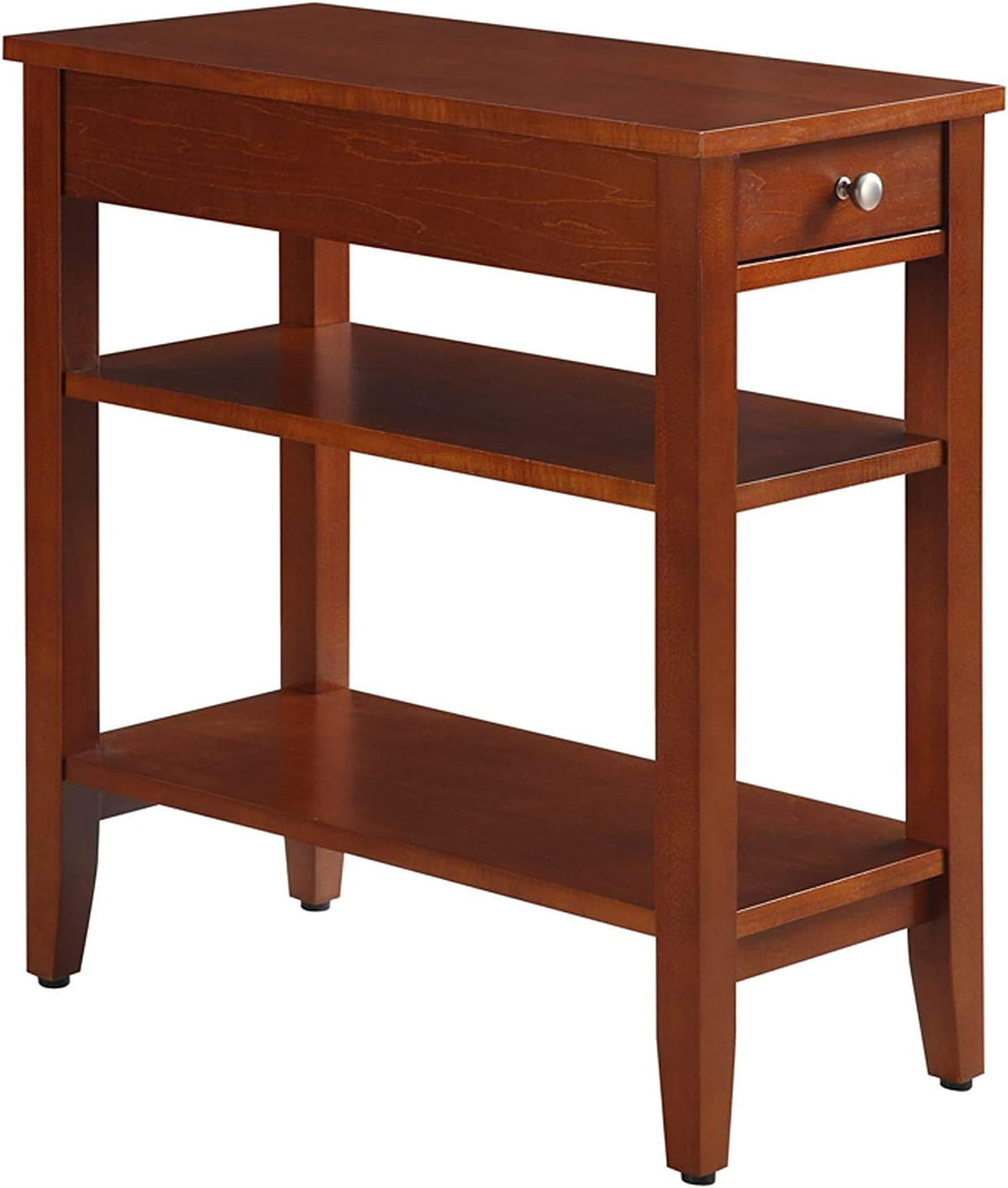 Black 1 Drawer End Table with Shelves A15828