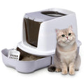 Grey Enclosed Cat Litter Box with Lid F209162