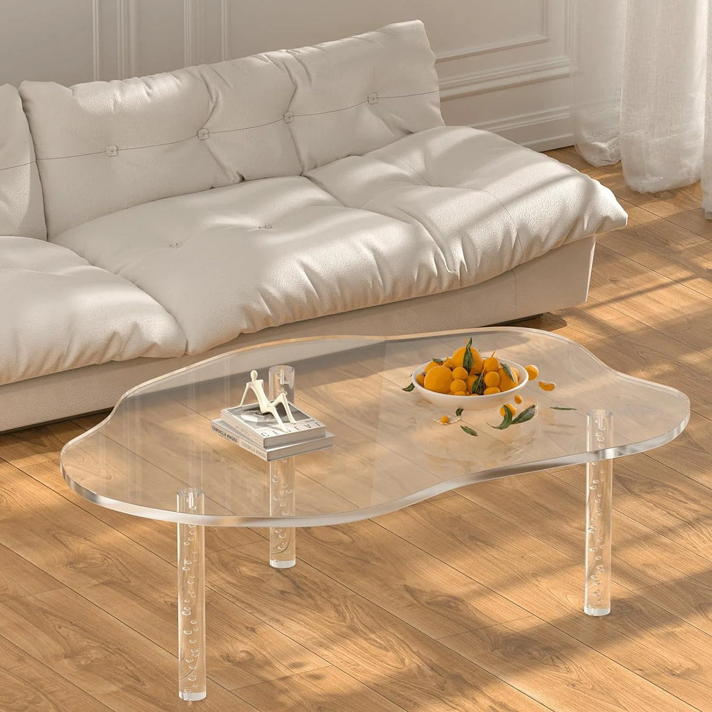 Acrylic Cloud Shape Coffee Table 39"x28"x16" Clear Irregular Coffee Table L60836