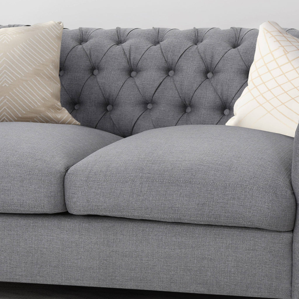 Dark Gray Green Chesterfield Loveseat Sofa M137