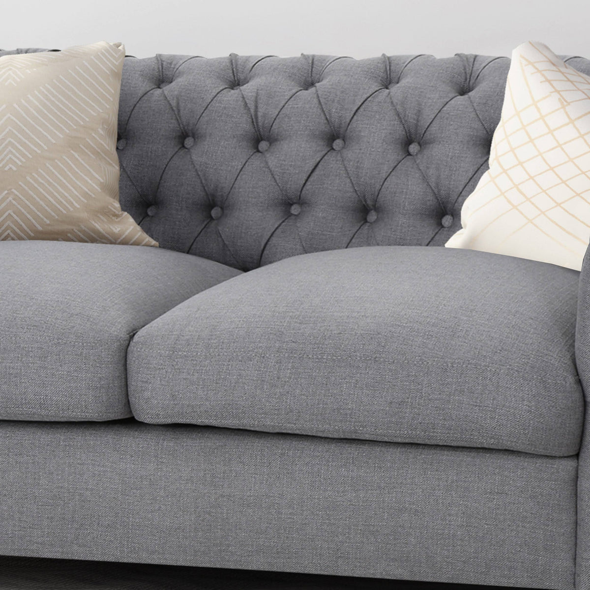 Dark Gray Green Chesterfield Loveseat Sofa M137
