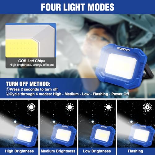 Rechargeable Magnetic LED Work Light 2000LM 2 Pack I9000