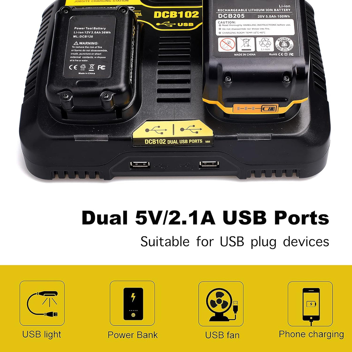 20V Dual Port Battery Charger Pack of 2 K8868