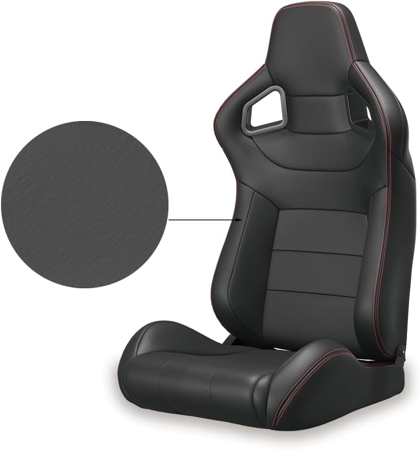 Red Stitch PVC Leather Racing Seats U5875