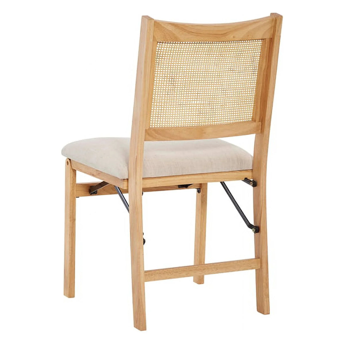 Natural Wood Folding Side Chair with Woven Cane Back U720