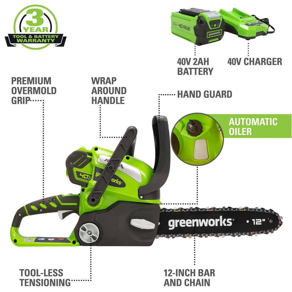 40V Cordless Chainsaw with Battery & Charger Z977861