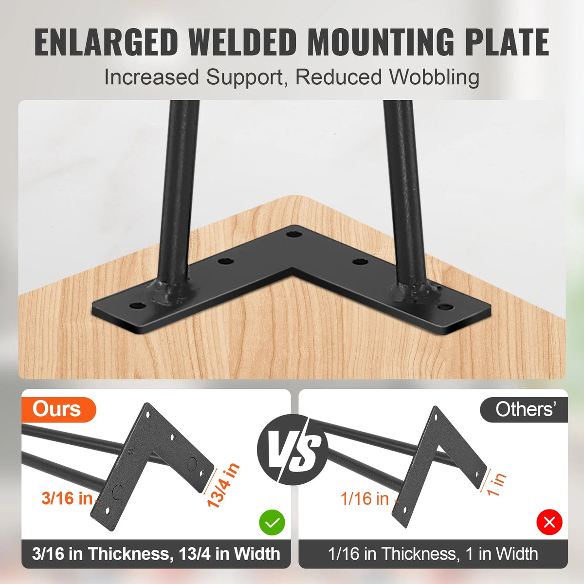 19" Solid Metal Heavy Duty Furniture Legs P742270
