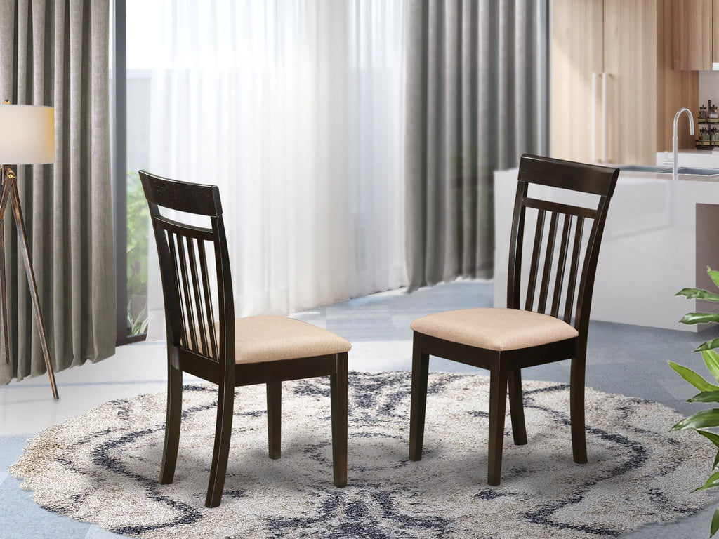 Fabric Dining Chairs in Cappuccino Set of 2 Y2001