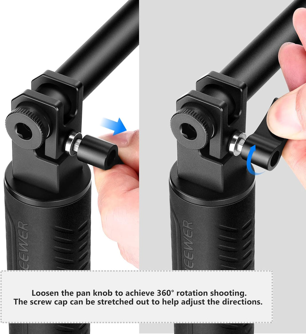Universal Camera Shoulder Mount with Movable Shoulder Pad, 15mm Rod, 1/4 3/8 QR Plate Z53516
