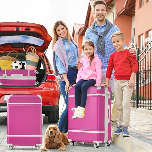 White 3 Piece Hard Shell Luggage Set with Spinner Wheels and TSA Lock A865