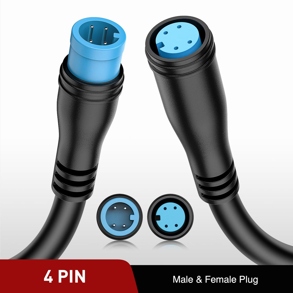 2 Pack 5FT 4 Pin Extension Cable Cord for Car Underglow Neon Accent Strip Lights 252 LEDs RGB 8 Color Wire Harness O16336
