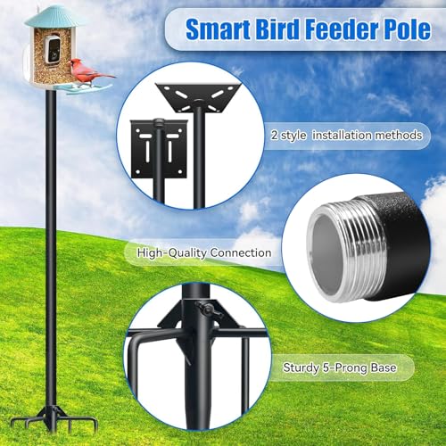80In Bird House Pole, Heavy Duty with 5-Prong Base F448423