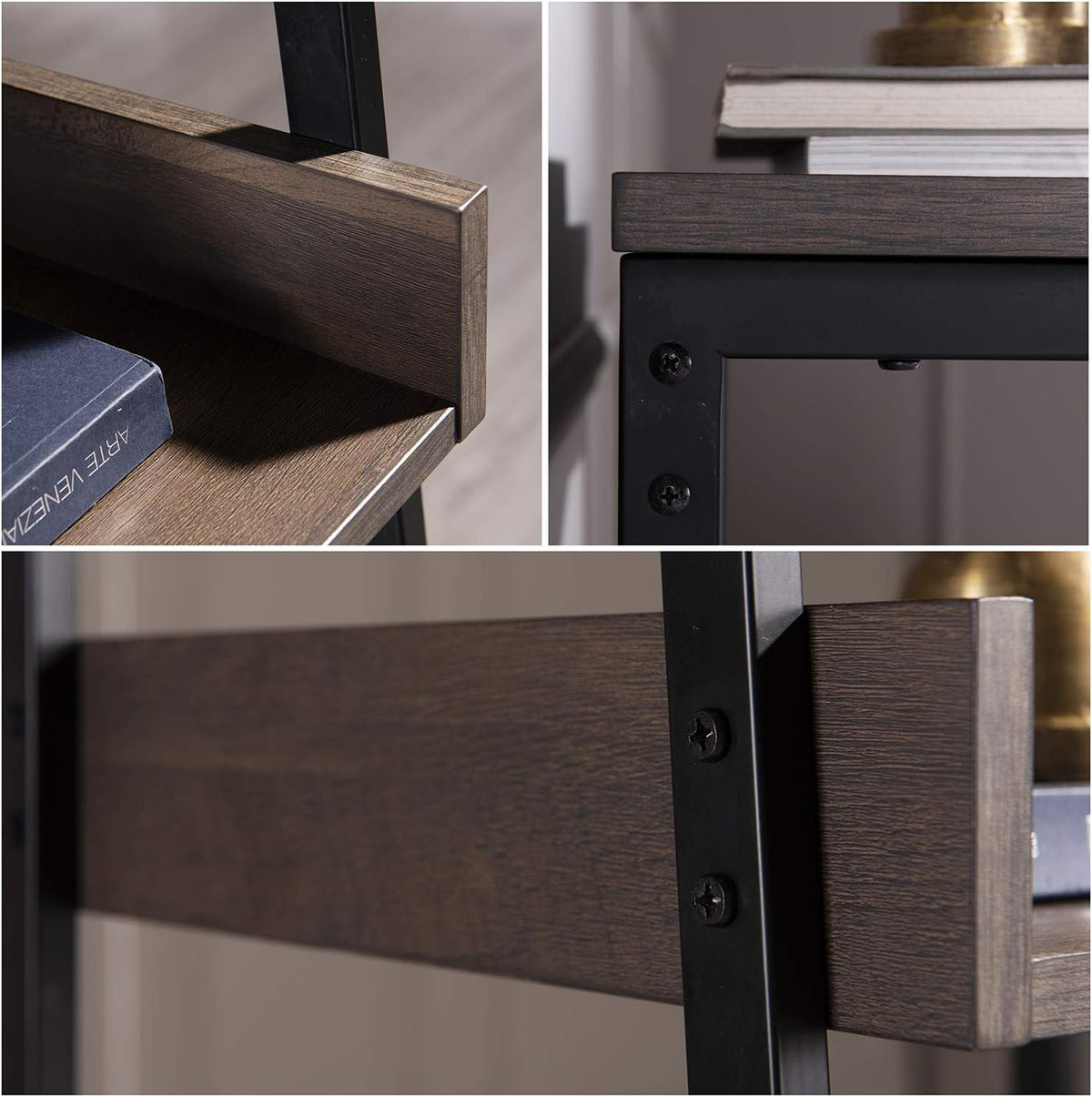 Smoky Oak Bookcase with Storage Shelf and Drawer J4279