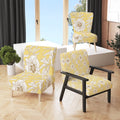 Yellow Peony Flower Upholstered Accent Chair and Arm Chair L2999
