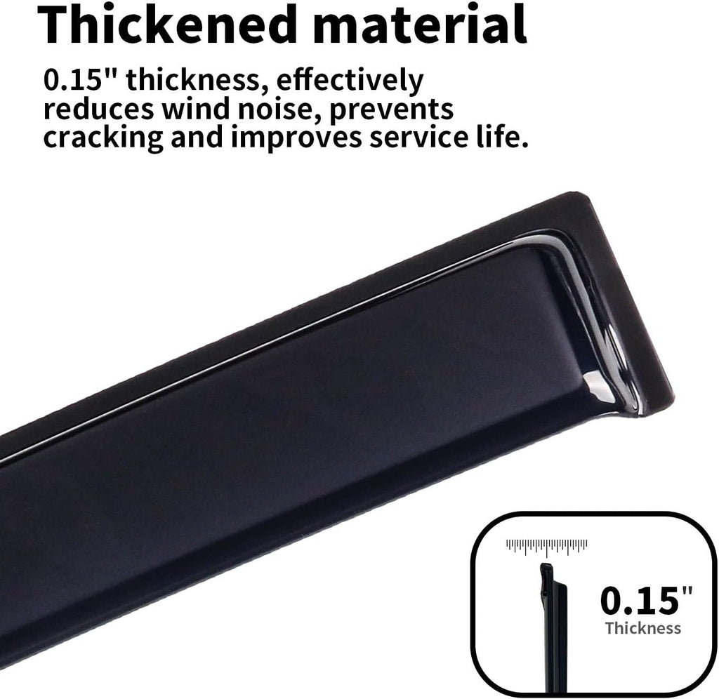 Tape-On Rain Guards Vent Visors Side Window Deflectors Dark Smoke 4-Piece Set Z614
