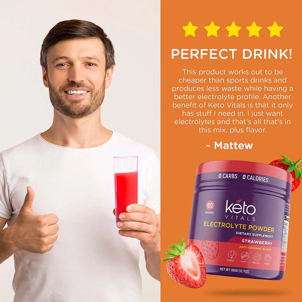 Strawberry Electrolytes Powder 10 oz Z8470