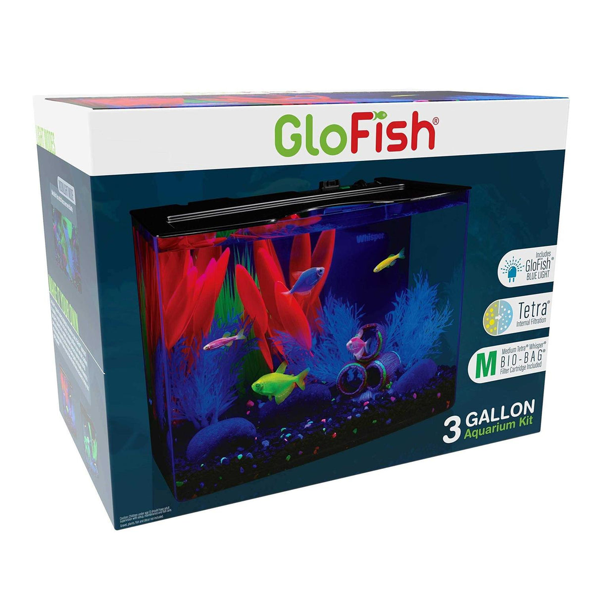 5-gallon Aquarium Fish Tank Kit with Decorations, LED Lighting, Filter and Water Conditioner B239
