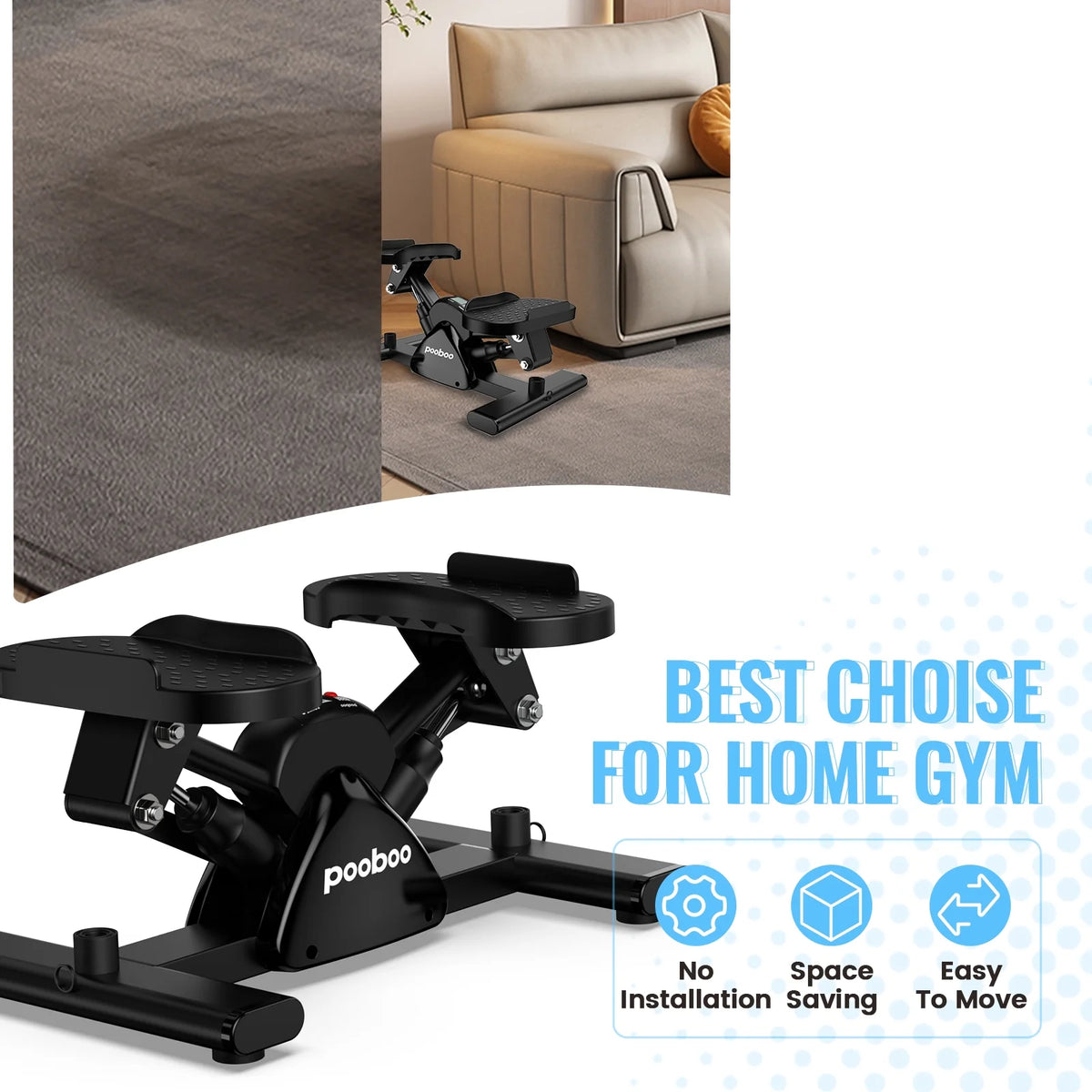 Mini Stepper Machine with Resistance Bands P9617