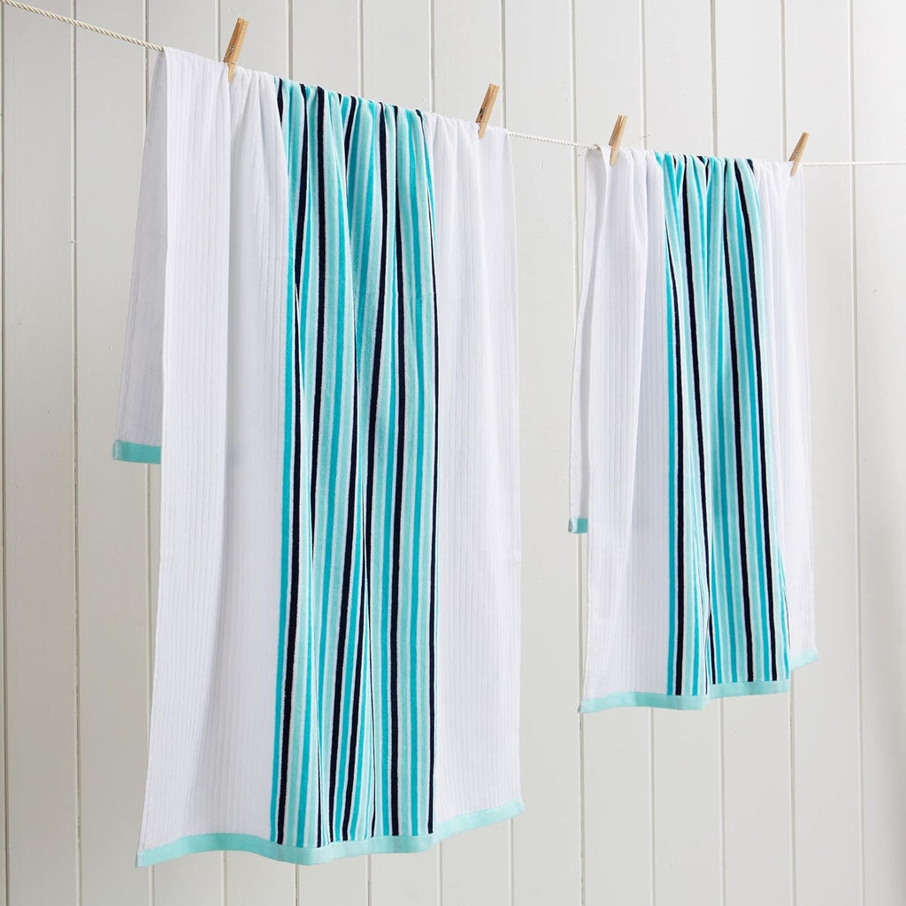 4 Pack Plush Velour 100% Cotton Beach Towels (Navy, 30 x 60) E877