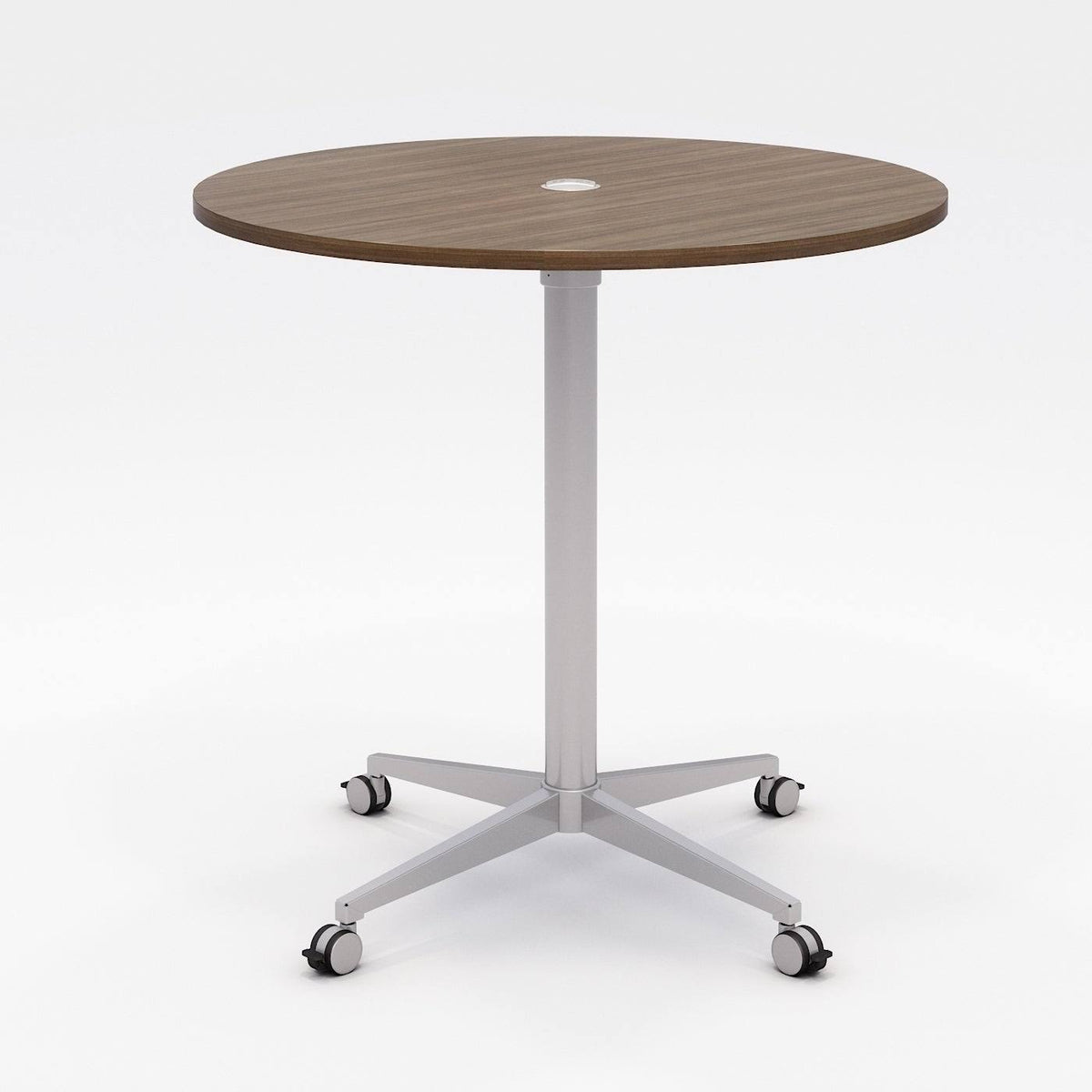 42x22 Round Teak Top Bistro Table with Casters X2943