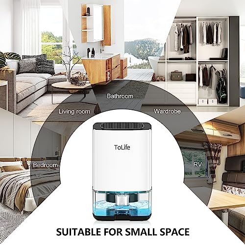 White 30 OZ Portable Small Dehumidifier with Auto-Off O805
