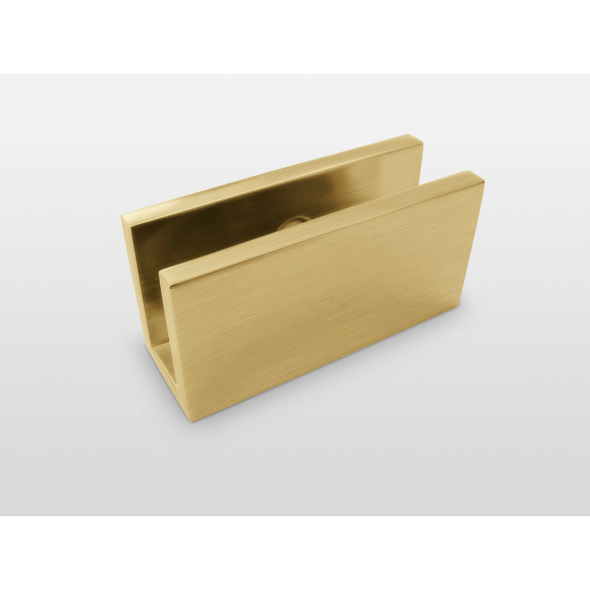 Frameless Shower Door Single Fixed Panel Satin Brass in Gold F649