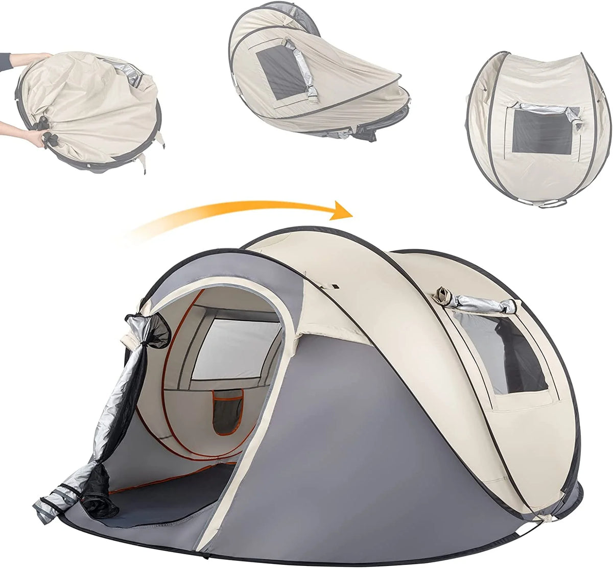 Pop Up Camping Tent, Waterproof Automatic Setup, 110inx79inx48in W61733