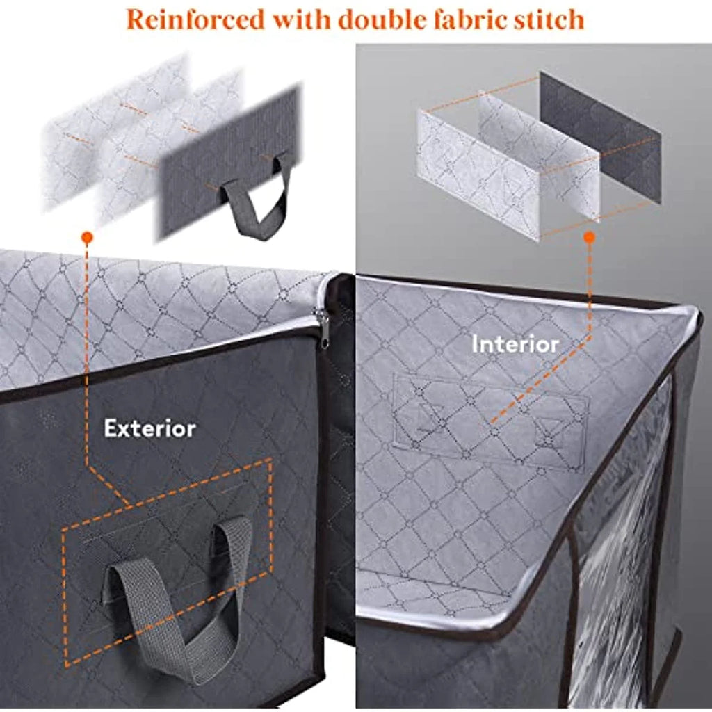 Grey 3 Pack Large Storage Bags with Reinforced Handles A343995