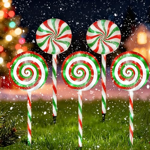 5 Pack Solar Powered Christmas Pathway Lights M210477
