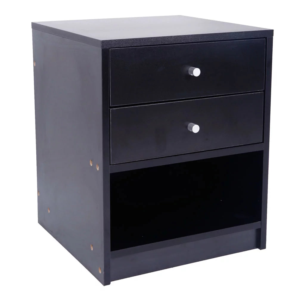 2 Drawer Wooden Nightstand Set of 2 P9605