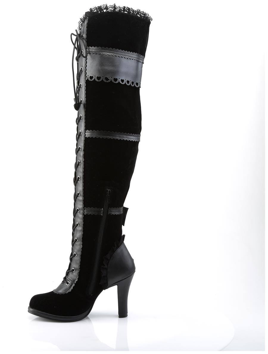 Black Vegan Leather-Velvet Glam-300 Shoes O165935