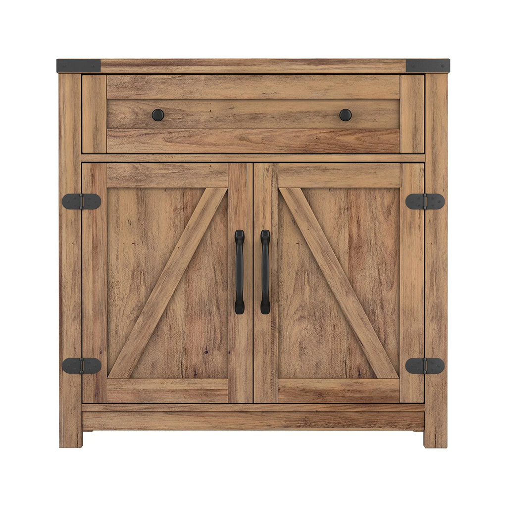 Rustic Accent Cabinet with Drawers and Doors 30 Inch Y586292