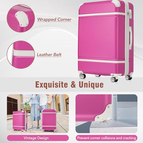 White 3 Piece Hard Shell Luggage Set with Spinner Wheels and TSA Lock A865