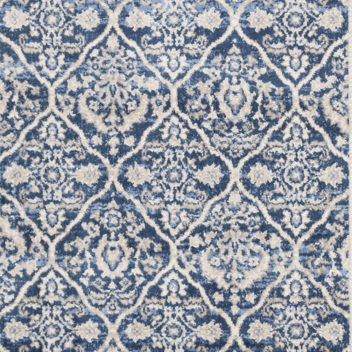 Navy Light Grey Geometric Area Rug M68899