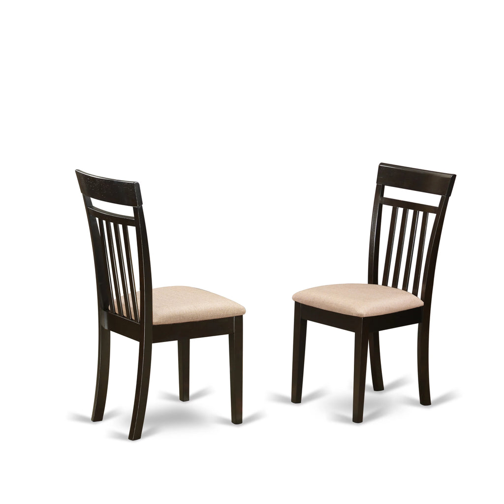 Fabric Dining Chairs in Cappuccino Set of 2 Y2001