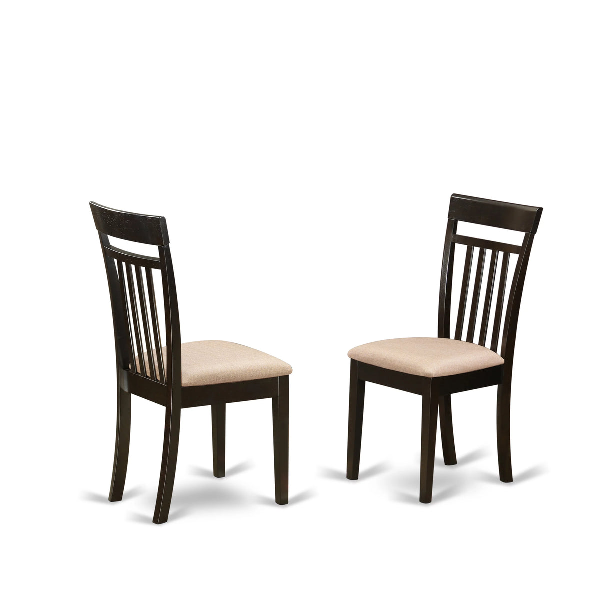 Fabric Dining Chairs in Cappuccino Set of 2 Y2001