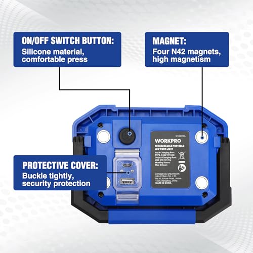 Rechargeable Magnetic LED Work Light 2000LM 2 Pack I9000