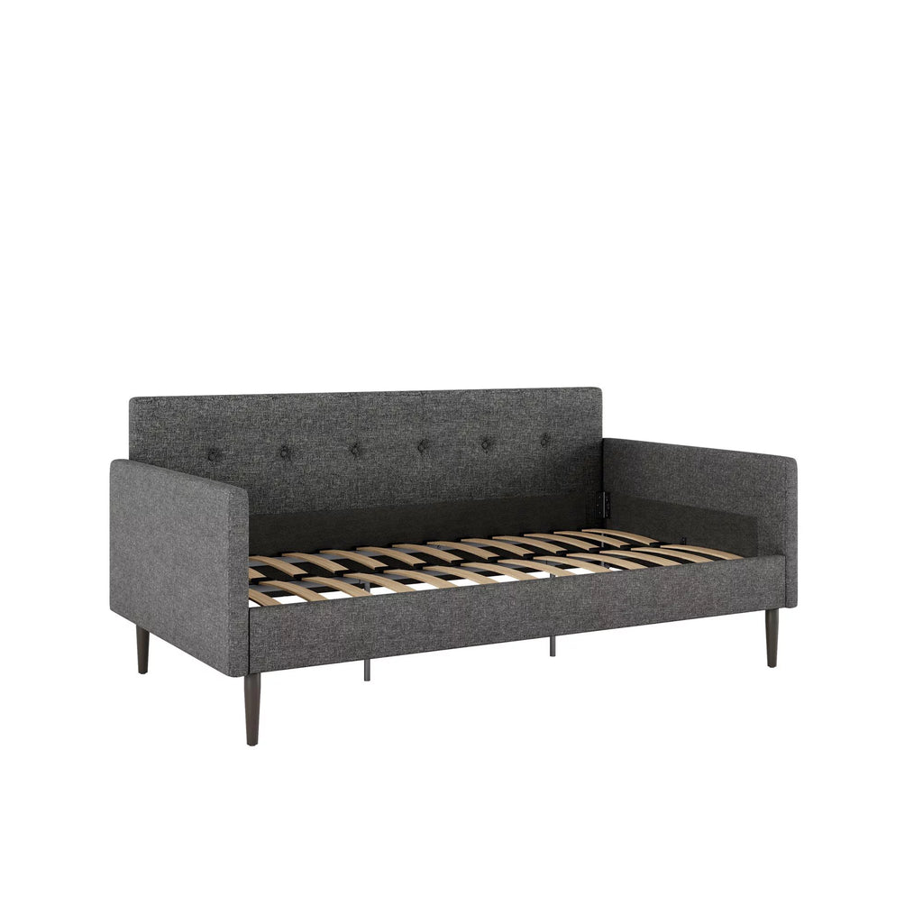 Gray Linen Twin Size Upholstered Daybed D15216