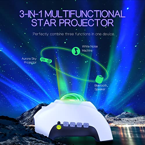 Aurora Projector with 33 Light Effects, LED Star Projector, Remote Control, Bluetooth Speaker P98057
