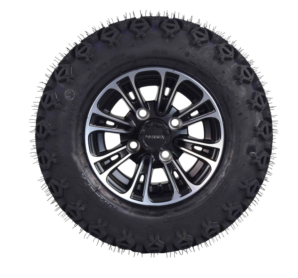 20x10-10 Golf Cart Turf Tire & Black Wheel Kit G173653