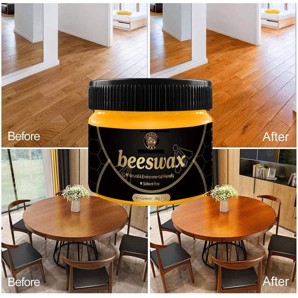 Natural Beeswax Wood Furniture Cleaner and Polish Set of 4 W4641