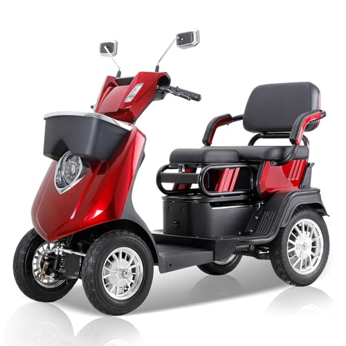 Red Heavy-Duty 4 Wheel Mobility Scooter 500lbs Capacity 1000W A194611