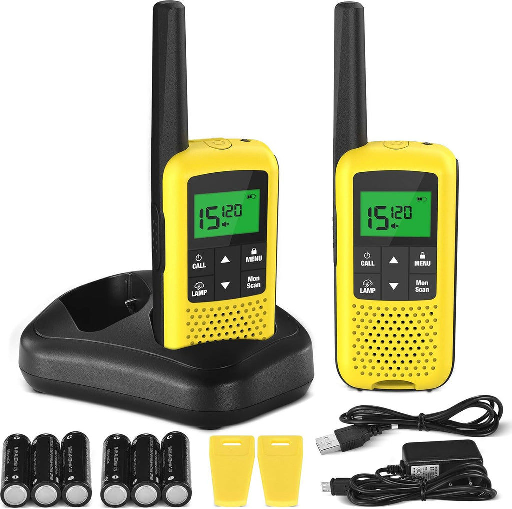 Rechargeable Walkie Talkies with 2662 Channels, 32 Miles Long Range, NOAA Weather Alerts, 4 Pack Q771072