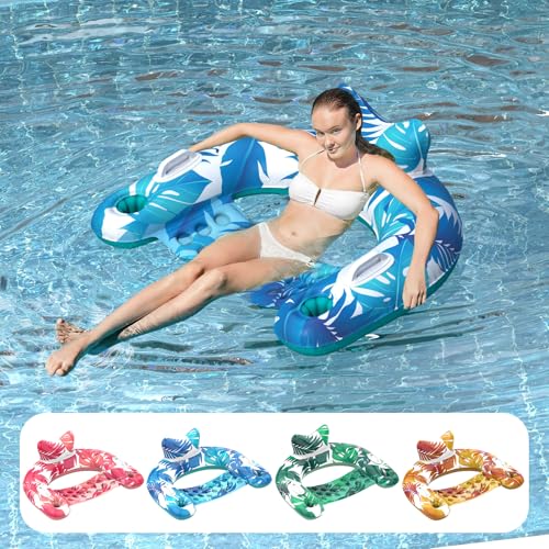 3 Pack Inflatable Pool Float Chairs with Cupholders & Handles N87324