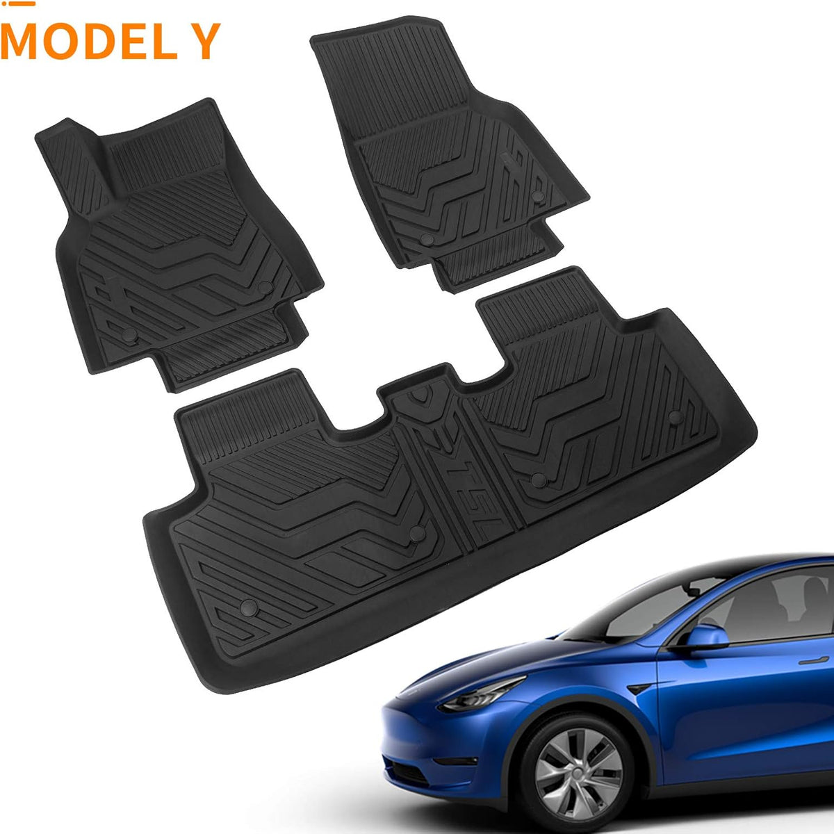 Tesla Model Y All Weather Trunk Mats Cargo Liners Set of 3 M2631