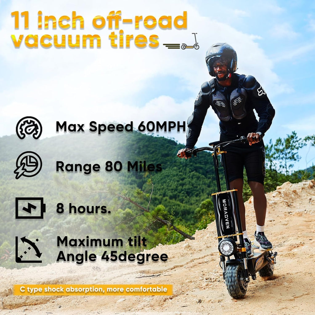 11-inch 6000W Dual Drive Electric Scooter with seat Q613