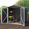 Black 6 x 4FT Metal Outdoor Storage Shed L586327