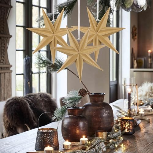 Flocked Paper Star Lantern 12 inch Foldable I738100