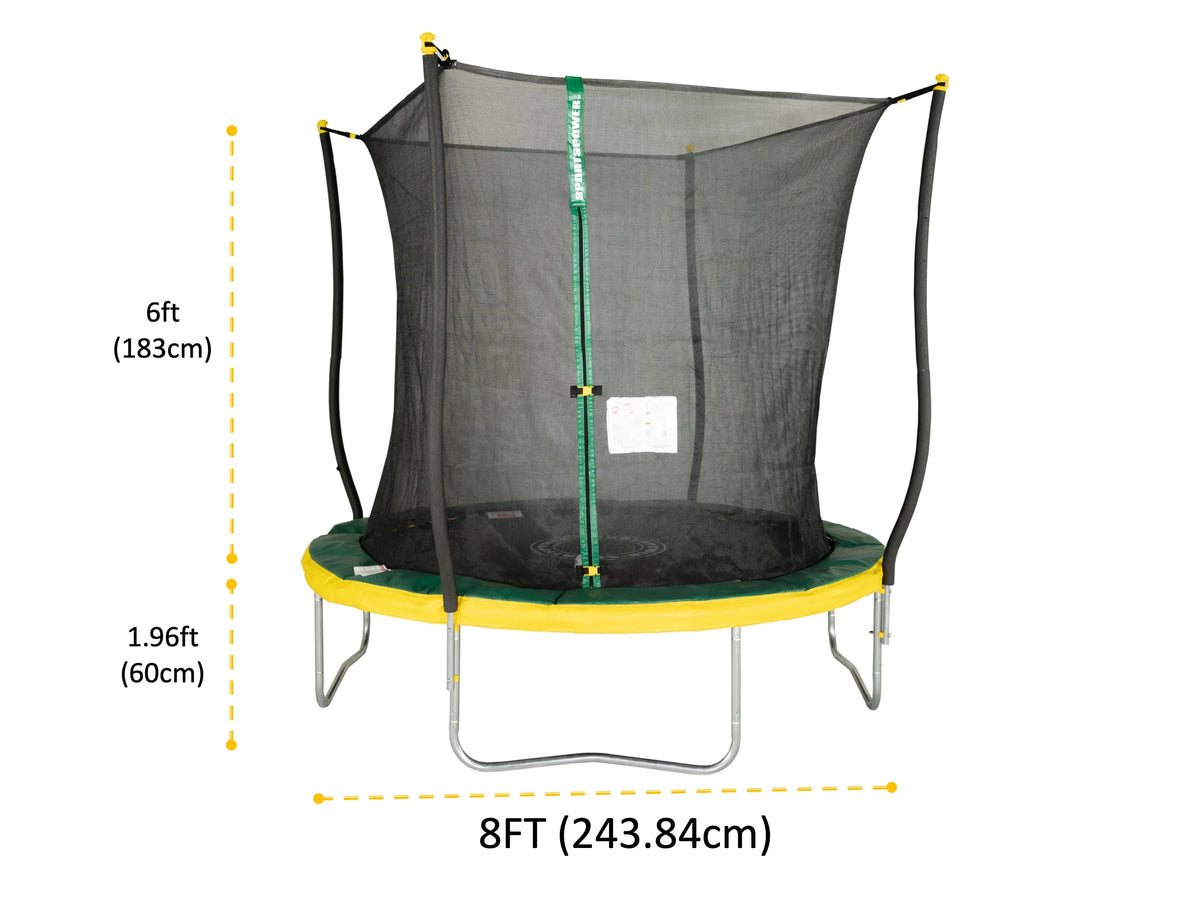 Green/Yellow Trampoline with Safety Enclosure A62363