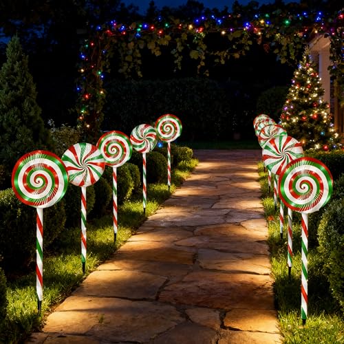 5 Pack Solar Powered Christmas Pathway Lights M210477